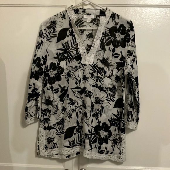 Charter Club cotton blouse size 10 - Picture 1 of 10